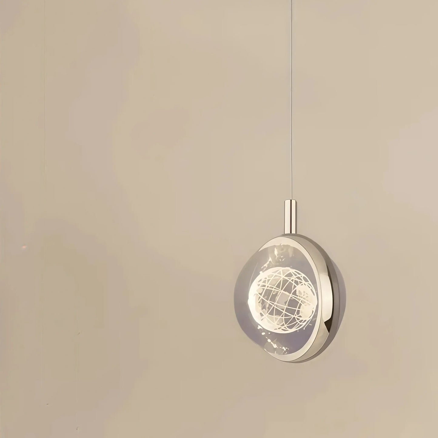 Vivara Art Deco Gold-Pendelleuchte – Kugelförmige Metall-/Kristallleuchte fürs Schlafzimmer