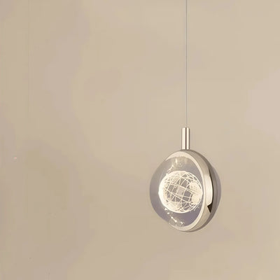 Vivara Art Deco Gold-Pendelleuchte – Kugelförmige Metall-/Kristallleuchte fürs Schlafzimmer
