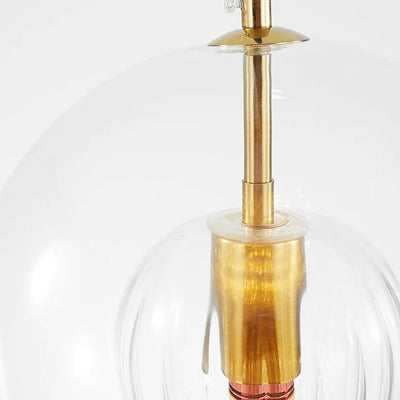 Close-up of Clear Glass Pendant Light