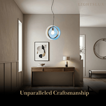 Morandia Designer Round Pendant Light – Blue