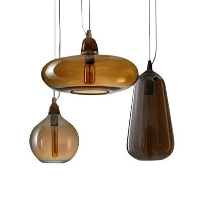 Modern Amber Glass Pendant Light