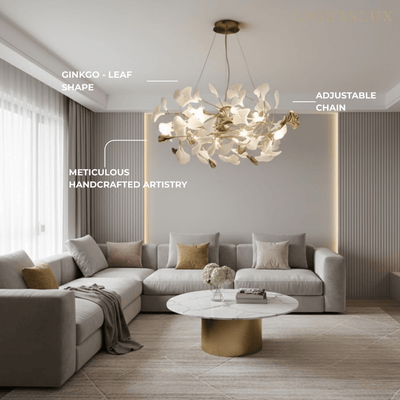 Excelis Art Deco Chandelier – Ceramic Design for Dining Room