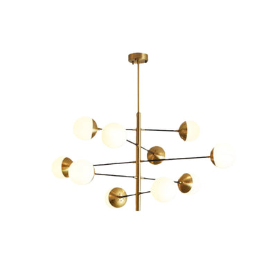 Nebula Nordic Gold Kronleuchter – Mehrkugelige Metall-/Glasleuchte für Esszimmer/Schlafzimmer