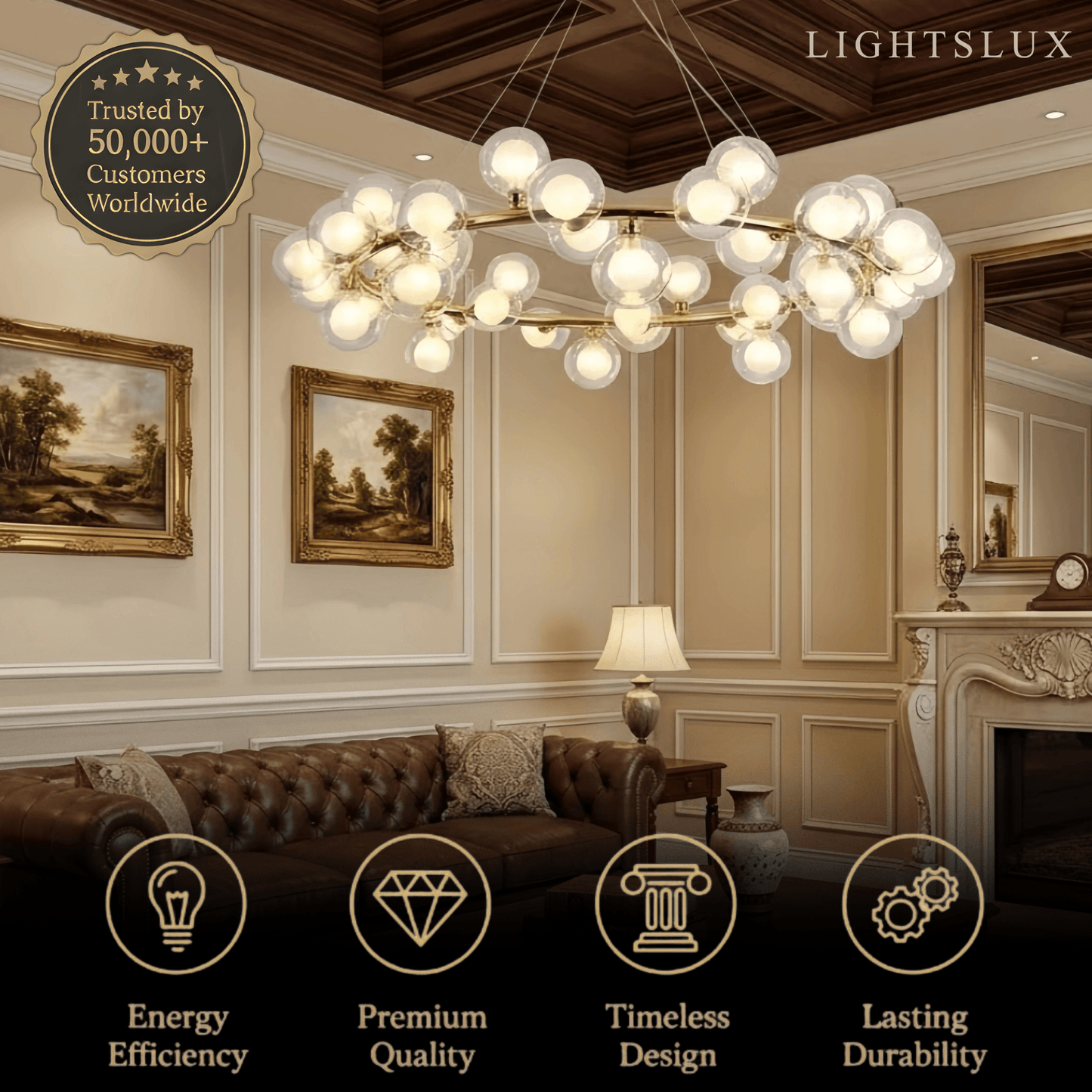 Nebula Modern Gold Chandelier