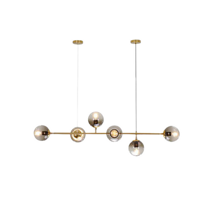 Nebula Moderner Goldblasen-Kronleuchter – Kugelleuchte aus Metall und Glas für das Esszimmer