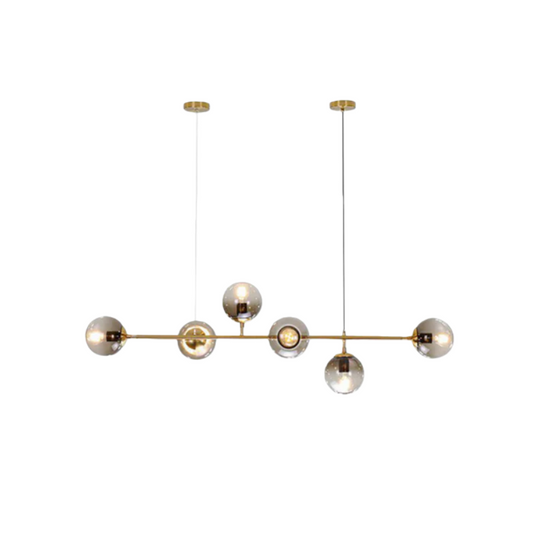 Nebula Moderner Goldblasen-Kronleuchter – Kugelleuchte aus Metall und Glas für das Esszimmer