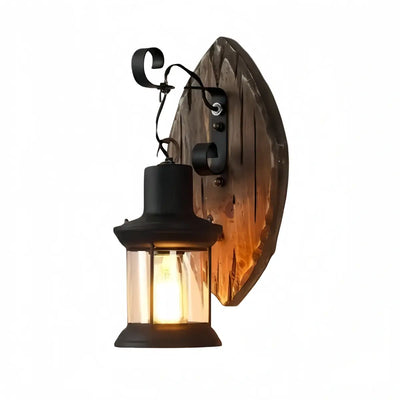 Irondale Industrial Black Metal Wall Lamp - Lantern for Dining Room