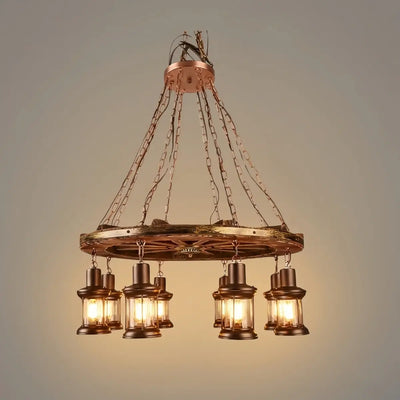 Irondale Vintage Ruder-Pendelleuchte — Holz &amp; Metall im Industriestil für Küche/Esszimmer