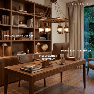 Irondale Vintage Ruder-Pendelleuchte — Holz &amp; Metall im Industriestil für Küche/Esszimmer