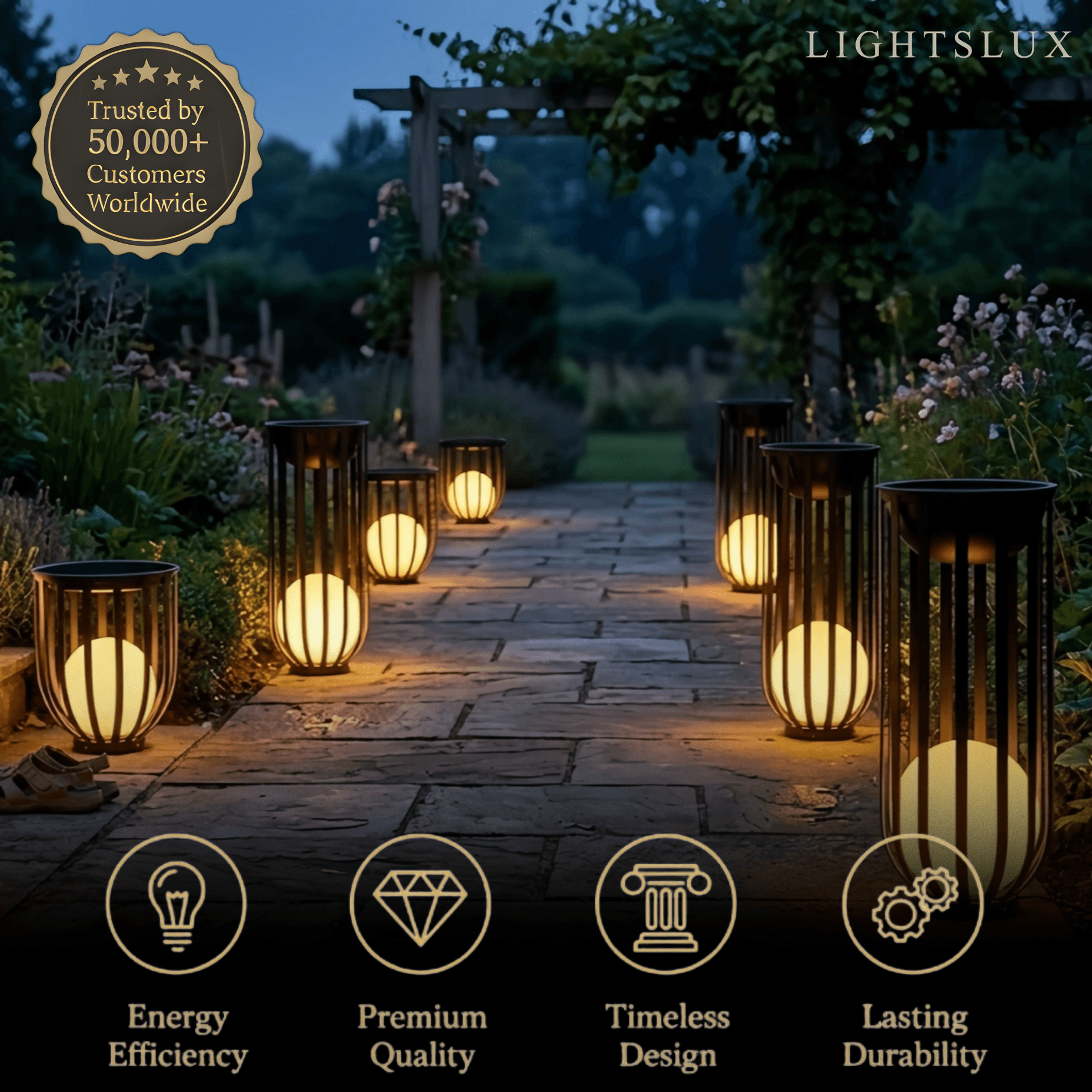 Arcato Modern Black Outdoor Floor Lamp