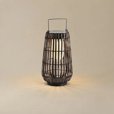  Wooden Path Lamp - Brown/Gray Solar Light for Outdoor Garden