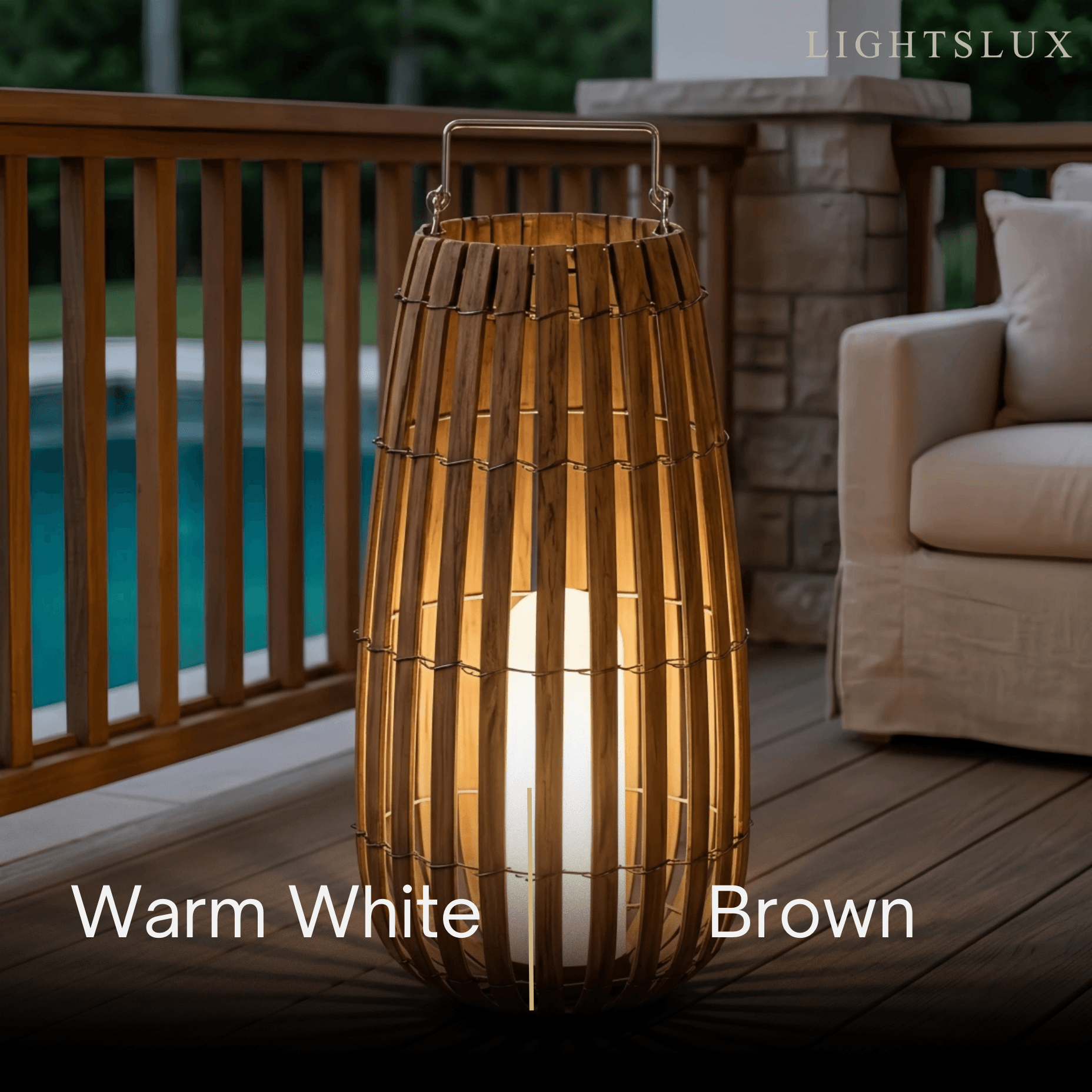 Bamburo Modern Wooden Path Lamp