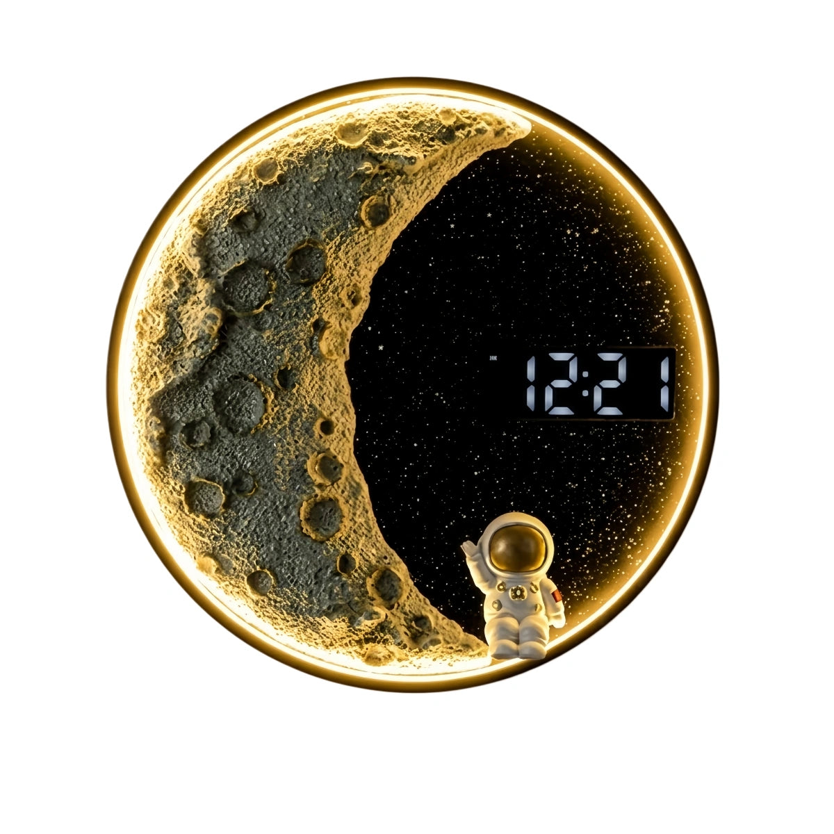 Vivara Art Deco Astronauten-Wandleuchte – Moderne Mond-Metallleuchte fürs Schlafzimmer
