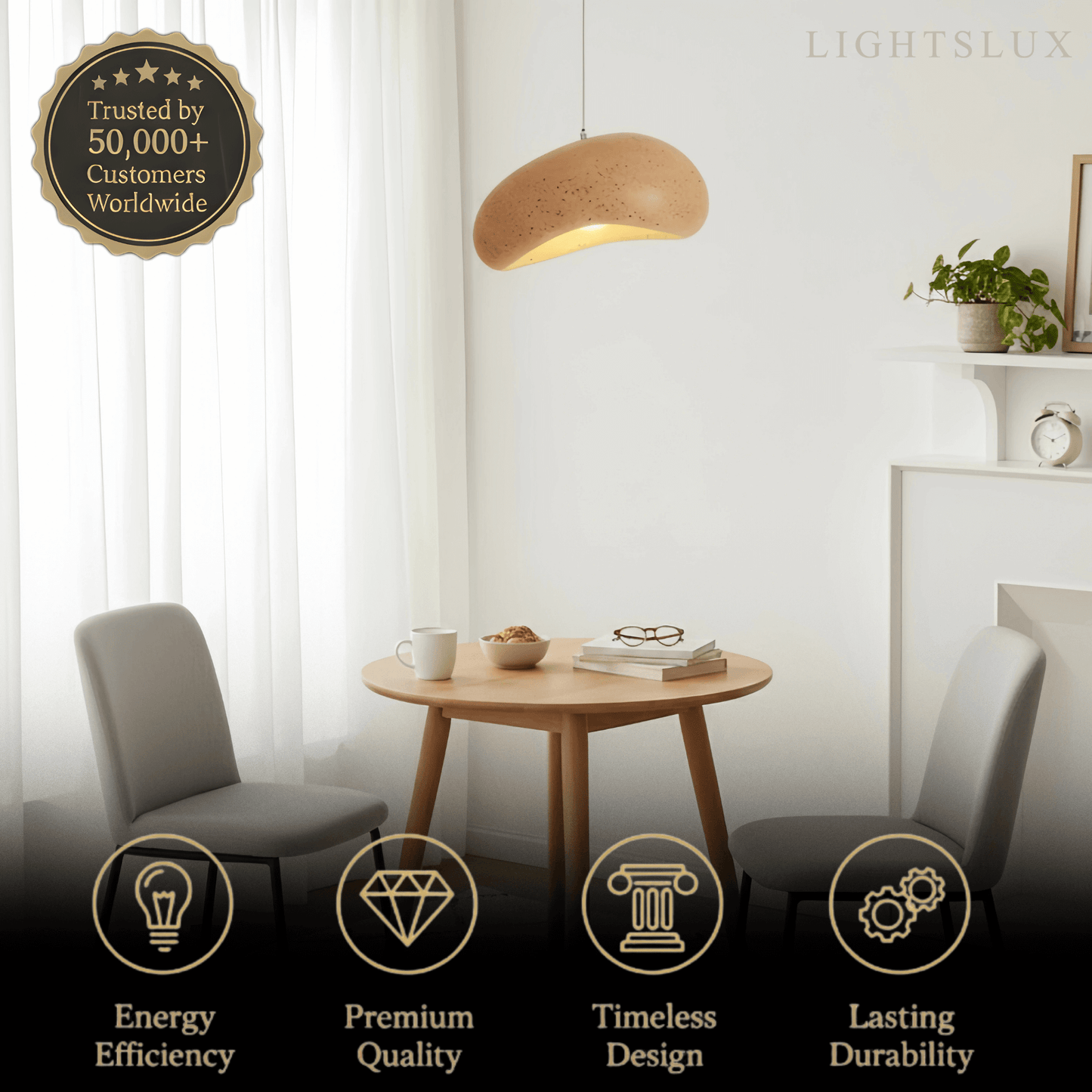 Morandia Modern Bread-Shaped Pendant Light