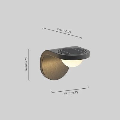 Modern Solar/Sensor Outdoor Wall Lamp - Black Metal for Garden