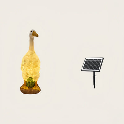 Art Deco Outdoor Floor Lamp – White Resin Goose Design for Courtyard