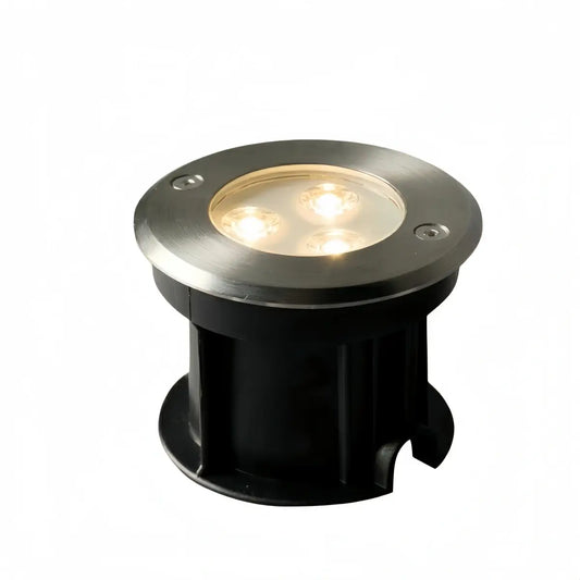 Minimalist_Outdoor_Ground_Lights_-_Black_Metal_Glass_Round_Design_for_Garden