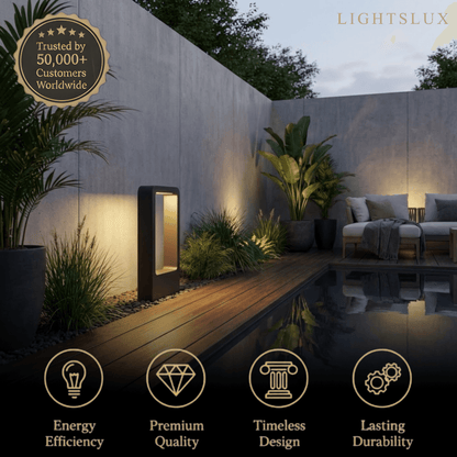 Arcato Moderne LED-Wegeleuchte aus schwarzem Metall – Gartenbeleuchtung