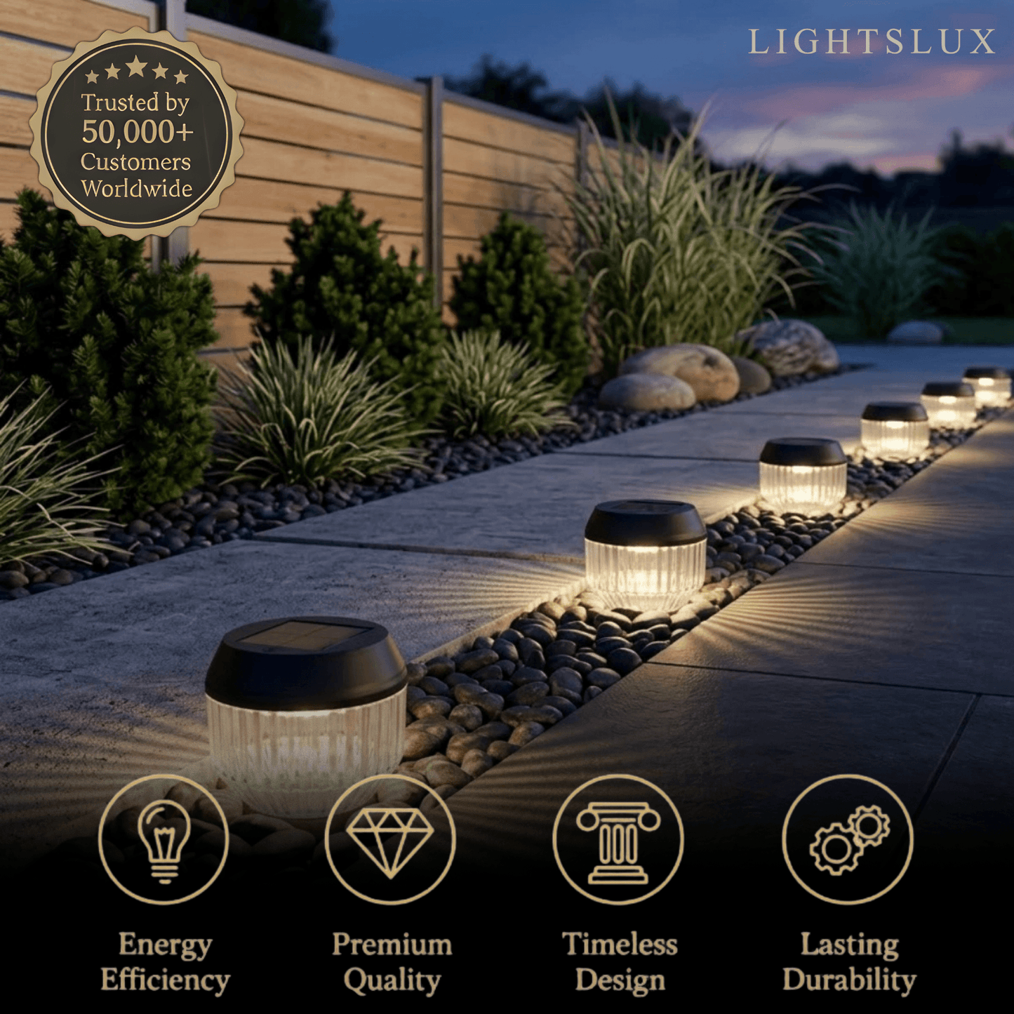 Irondale Modern Solar Pathway Lights - Black