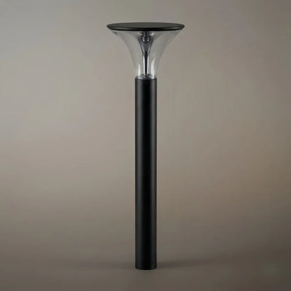 Arcato Modern Cylindrical Pathway Light – Black Metal/Acrylic Solar Outdoor Lamp