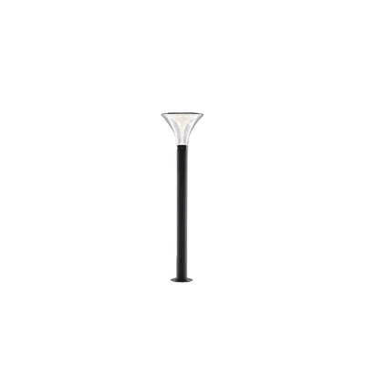 Arcato Modern Cylindrical Pathway Light – Black Metal/Acrylic Solar Outdoor Lamp
