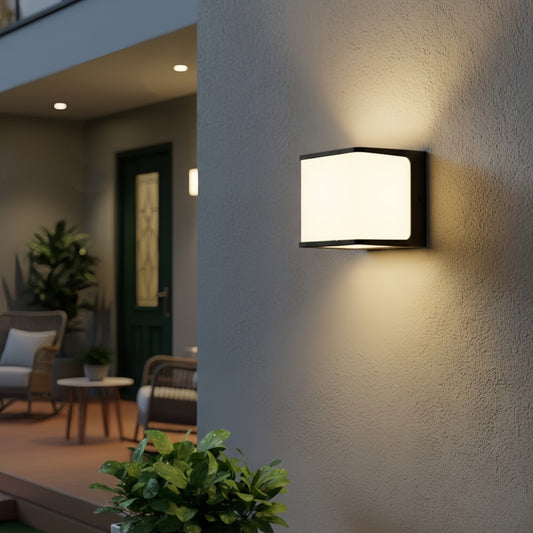 Lunara Modern Solar LED Outdoor Wall Lamp – Waterproof Sensor Light for Courtyard