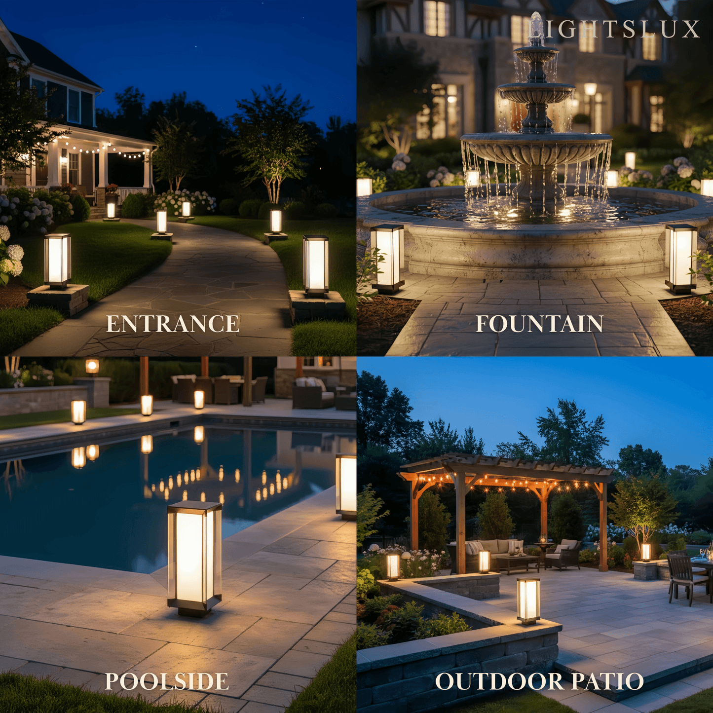 Arcato Modern Outdoor Floor Lamp - Black Cuboid Metal & Glass with RGB Lighting