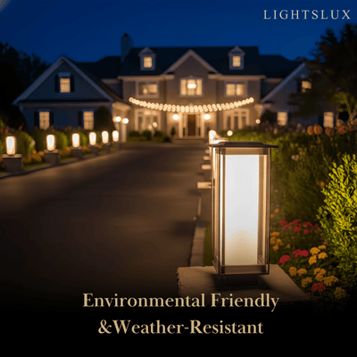 Arcato Modern Outdoor Floor Lamp - Black Cuboid Metal & Glass with RGB Lighting
