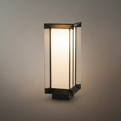 Arcato Modern Outdoor Floor Lamp - Black Cuboid Metal & Glass with RGB Lighting