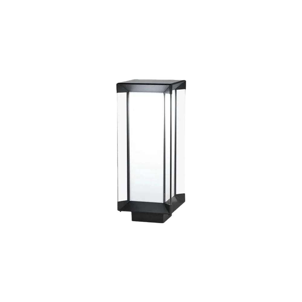 Arcato Modern Outdoor Floor Lamp - Black Cuboid Metal & Glass with RGB Lighting
