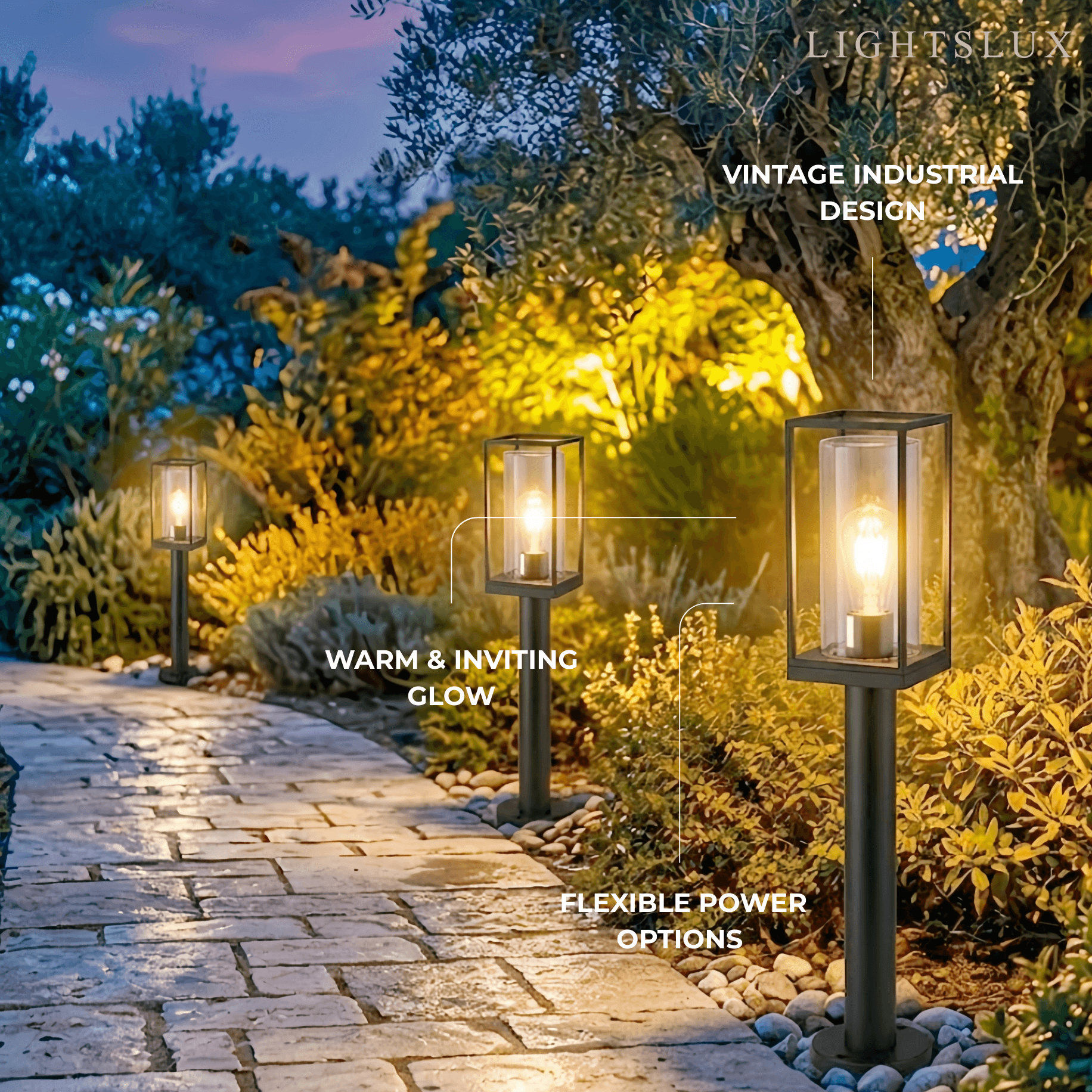 Industrial Modern Rectangular Outdoor Pathway Light