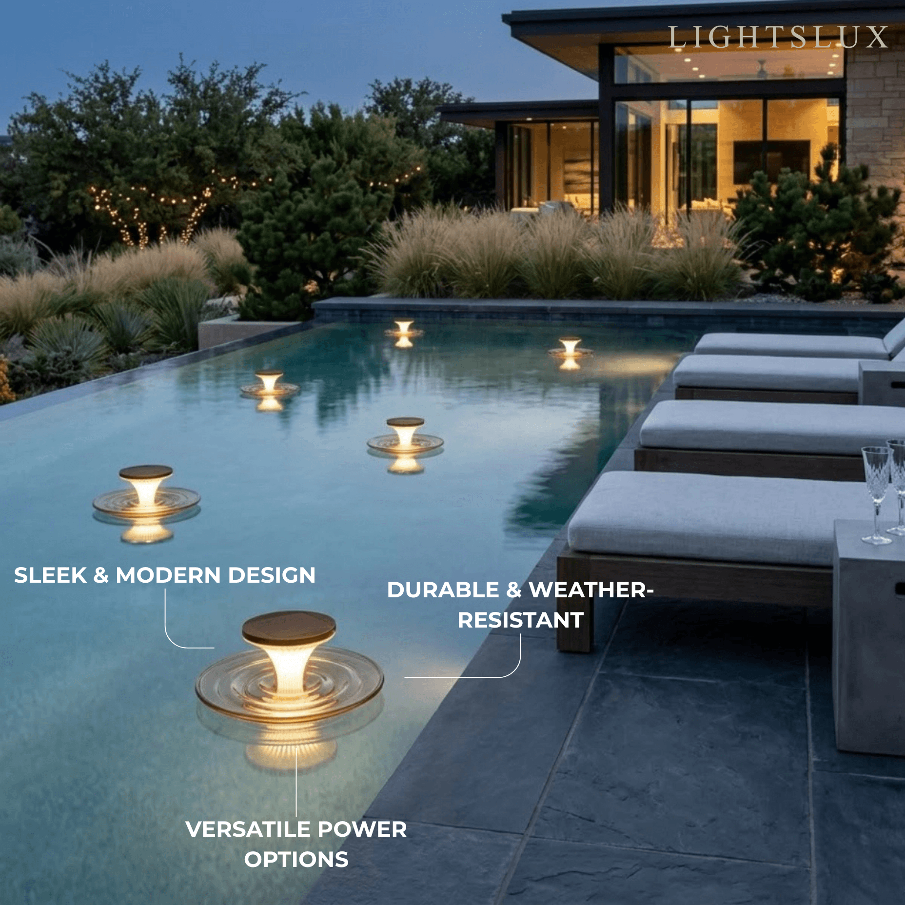 Stellar Modern Solar Outdoor Ground Lamp - Round