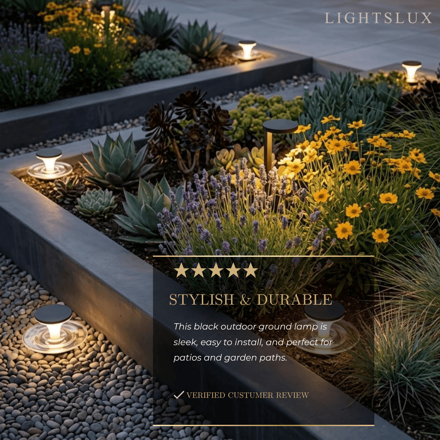 Stellar Modern Solar Outdoor Ground Lamp - Round