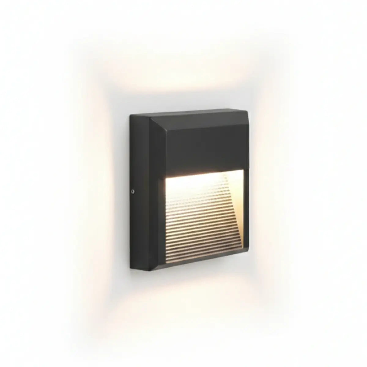 Irondale Modern Metal/Acrylic Outdoor Deck Step Lights - Black Round/Square Staircase