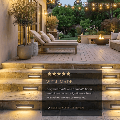Modern Rectangular Outdoor Deck Step Light