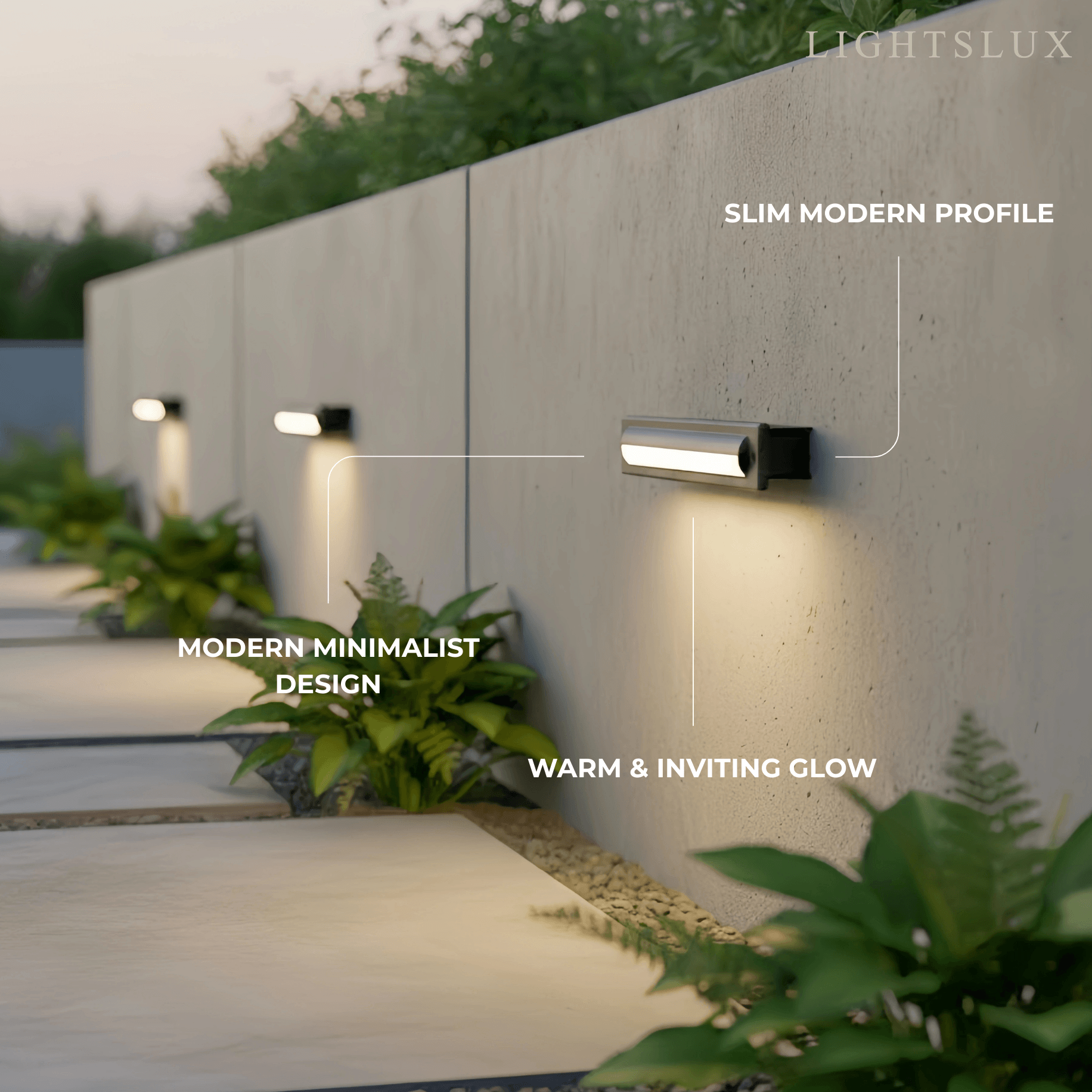 Modern Rectangular Outdoor Deck Step Light