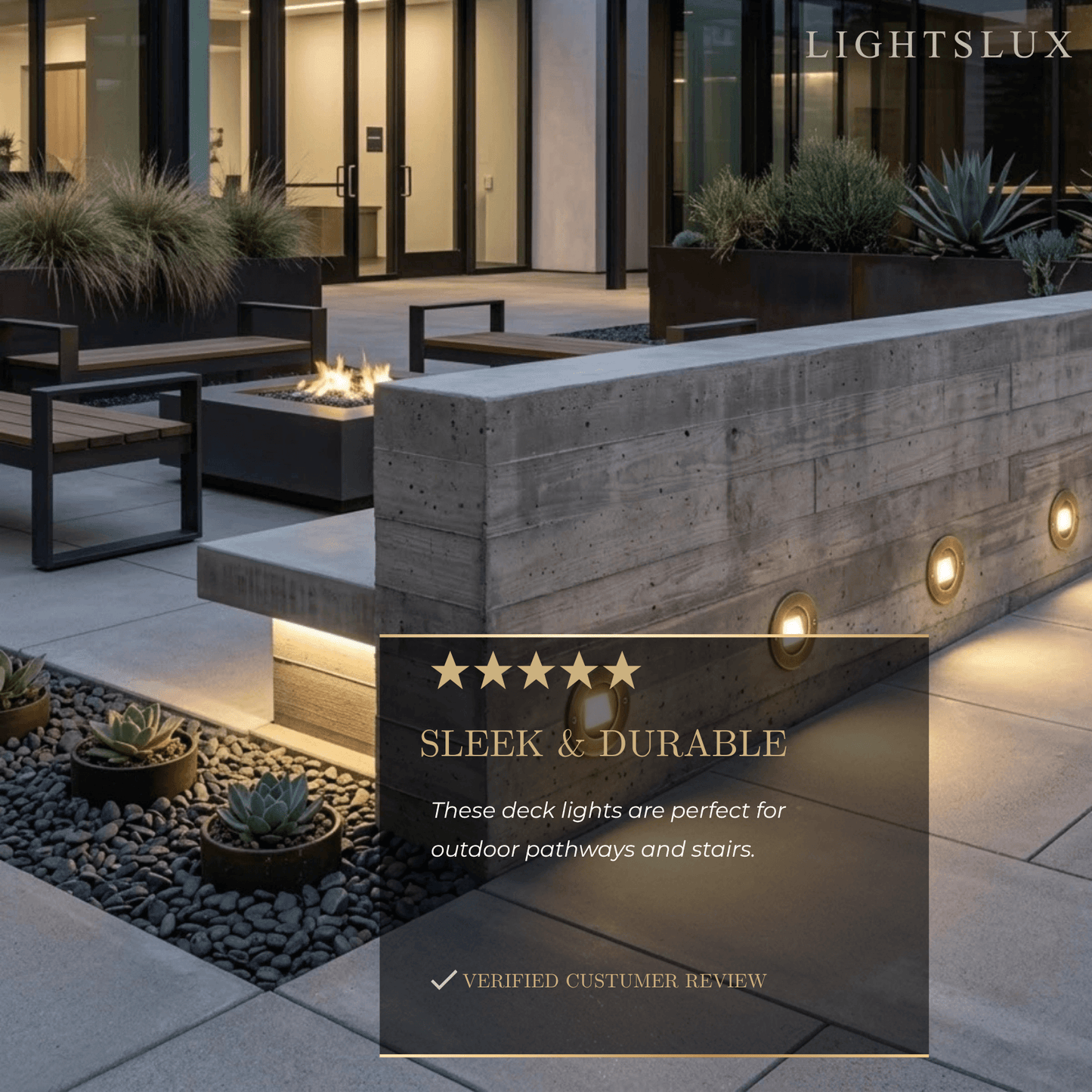 Irondale Minimalist Outdoor Deck Lights - Black