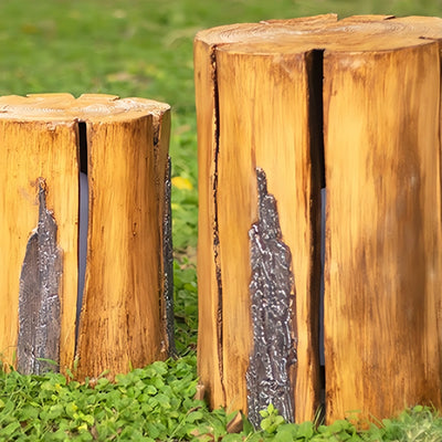 Botanica Art Deco Baumstumpf-Außenleuchte – Kunstharz in natürlicher Holzoptik für Hof/Garten