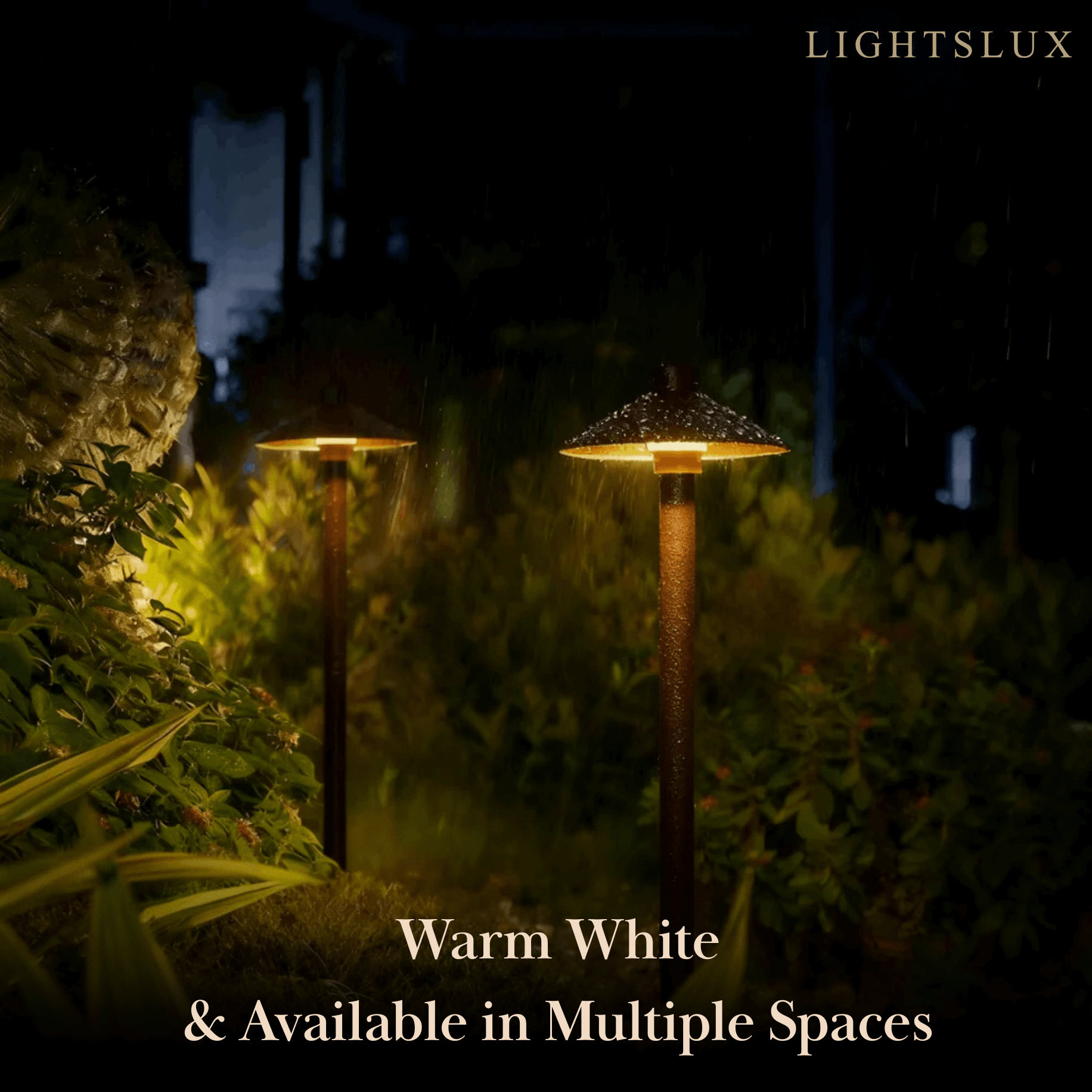 Irondale Modern Black Hooded Outdoor Path Light – Waterproof Garden Lighting