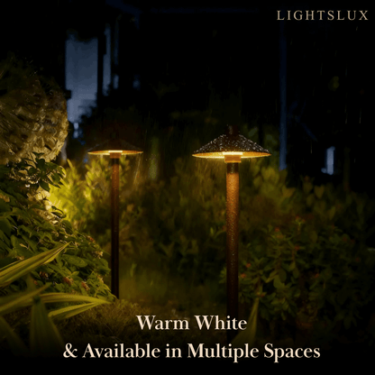 Irondale Modern Black Hooded Outdoor Path Light – Waterproof Garden Lighting