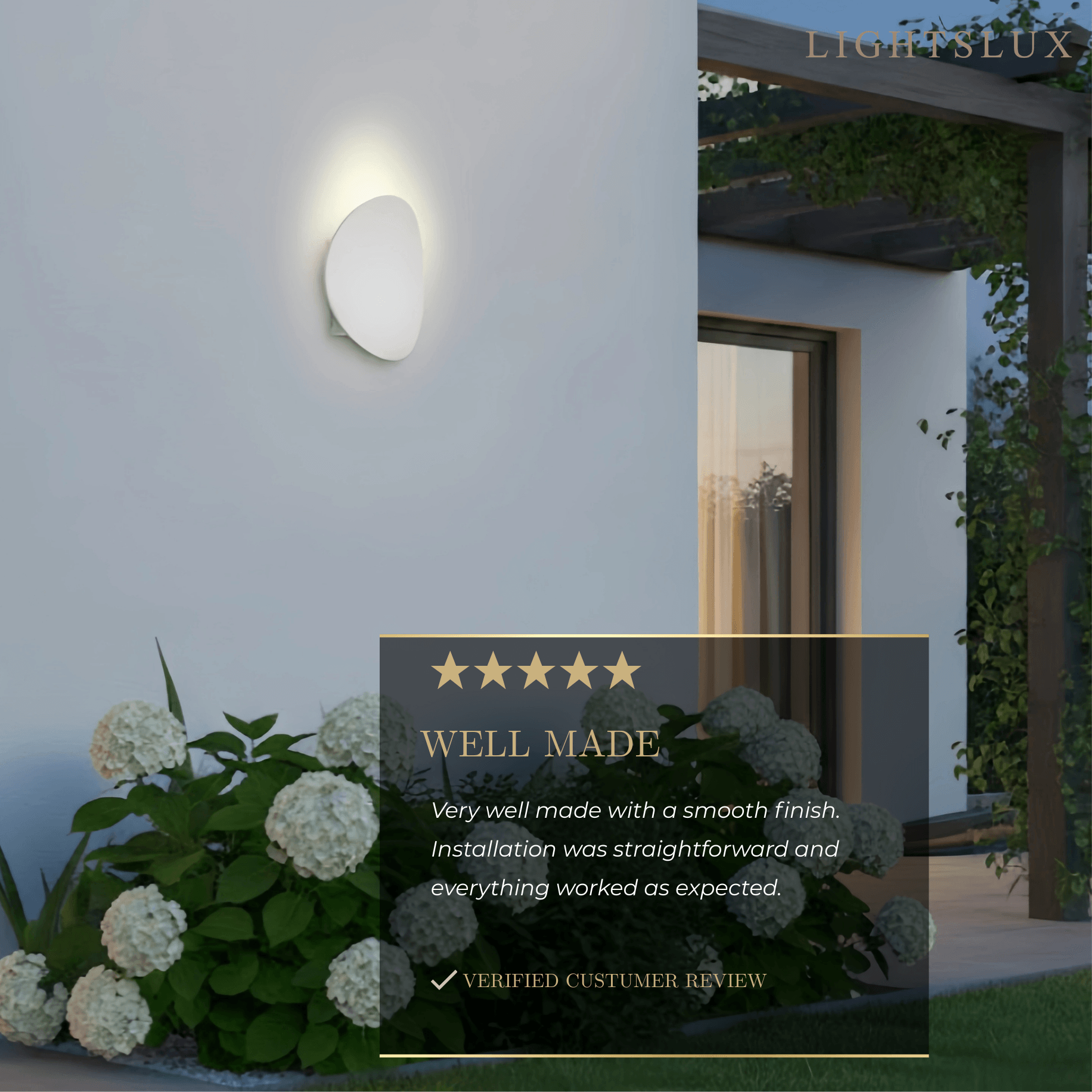Velora Minimalist Pebble Outdoor Wall Lamp