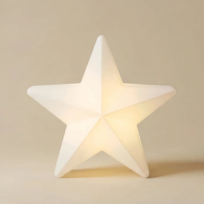 Vivara Modern Outdoor Path Lamp - White Acrylic Star Design Garden/Courtyard