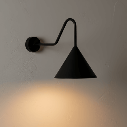  Conical Outdoor Wall Lamp – Black Metal Light for Exterior Wall