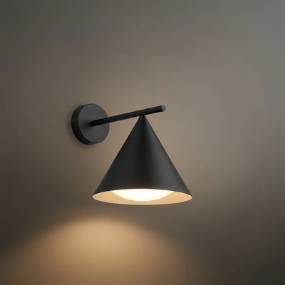 Irondale Minimalistische konische Außenwandleuchte – Schwarze Metallleuchte für die Außenwand