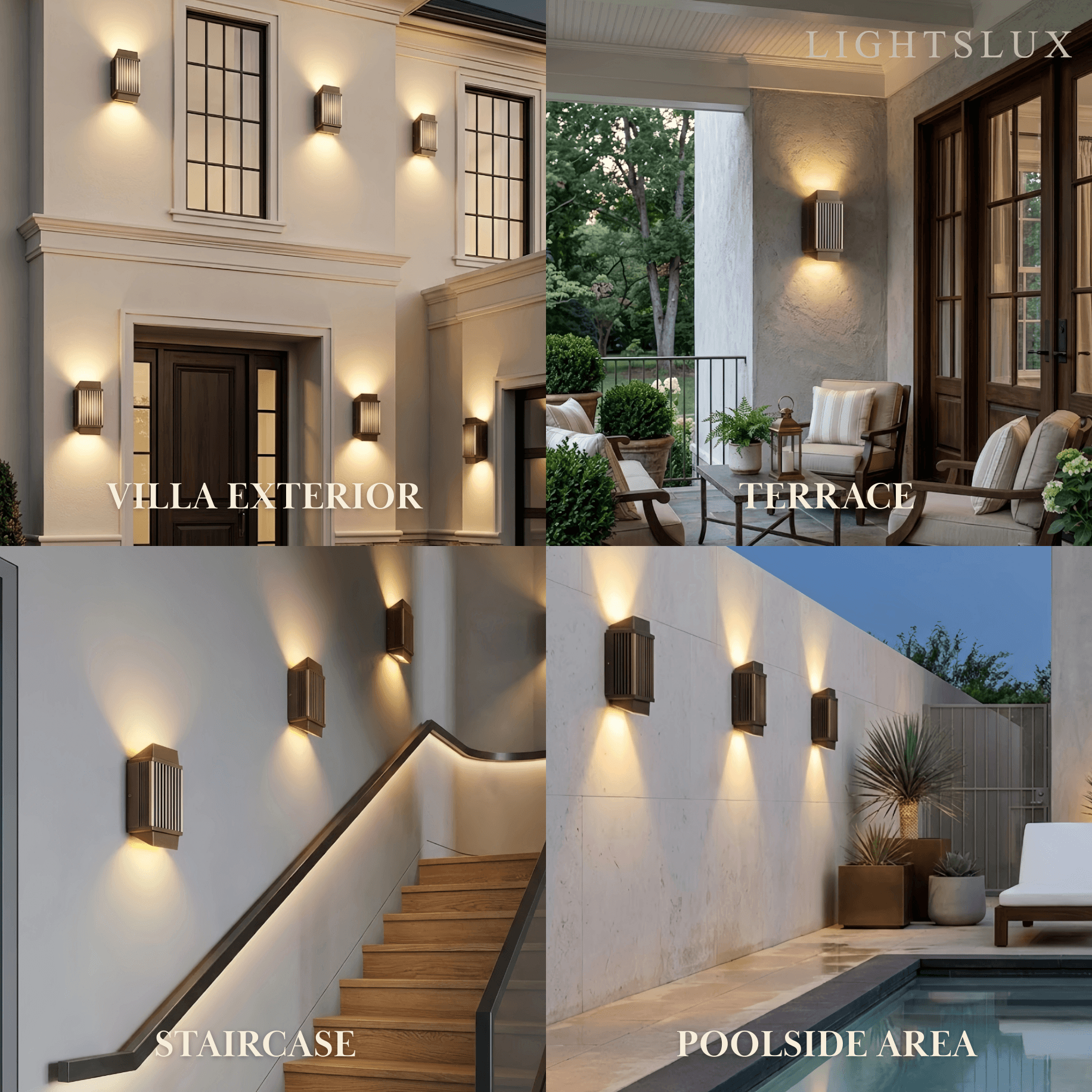 Arcato Modern Rectangular Outdoor Wall Lamp 