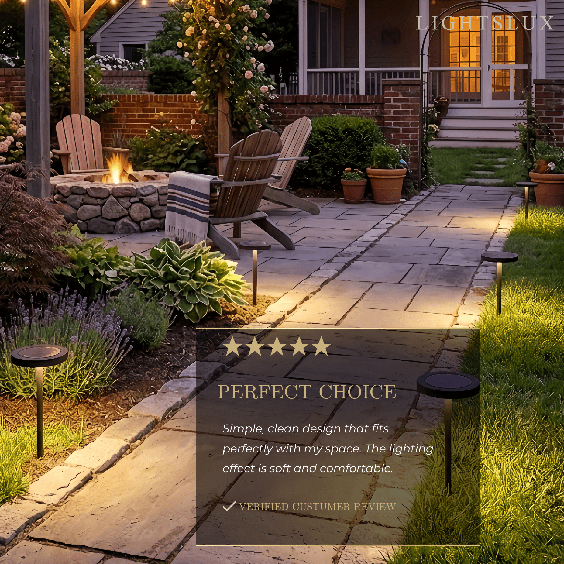 Irondale Minimalist Solar Pathway Light – Black Metal & Acrylic for Garden