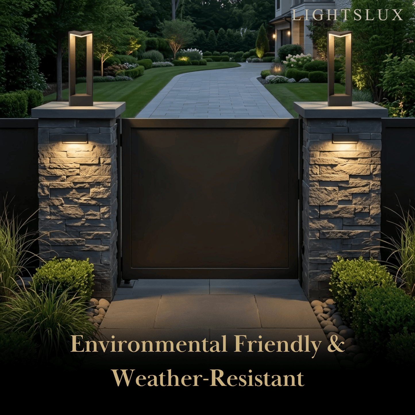 Minimalist Right-Angle Outdoor Pathway Light - Black Metal