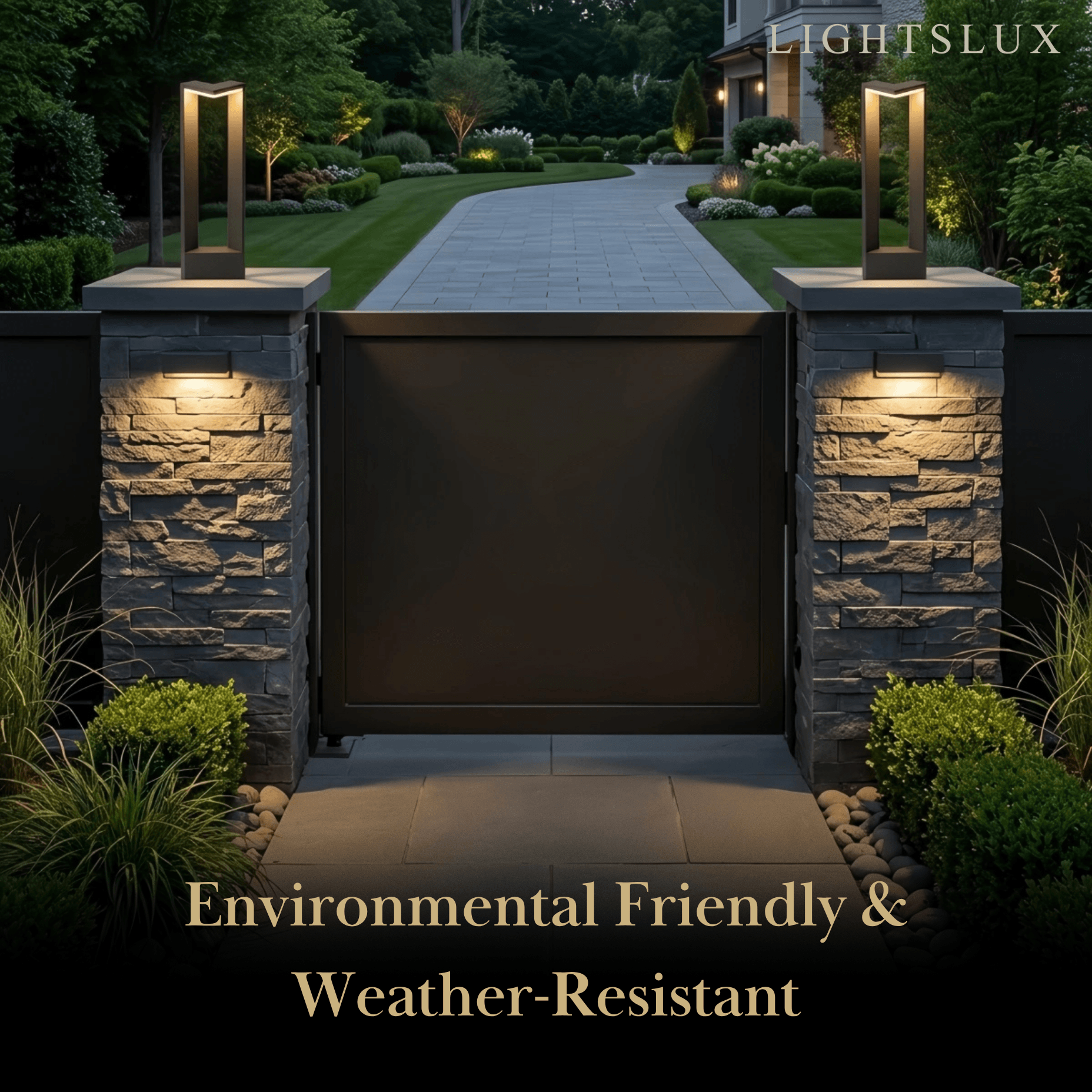 Minimalist Right-Angle Outdoor Pathway Light - Black Metal