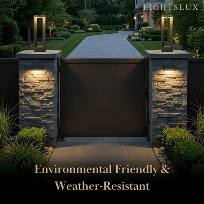 Minimalist Right-Angle Outdoor Pathway Light - Black Metal