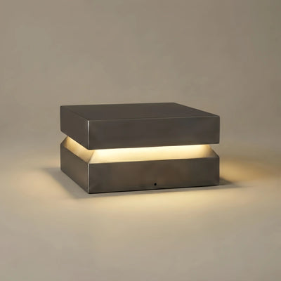 Arcato Modern Concave Solar Outdoor Pillar Lights – Black Metal for Garden/Pathway
